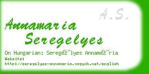 annamaria seregelyes business card